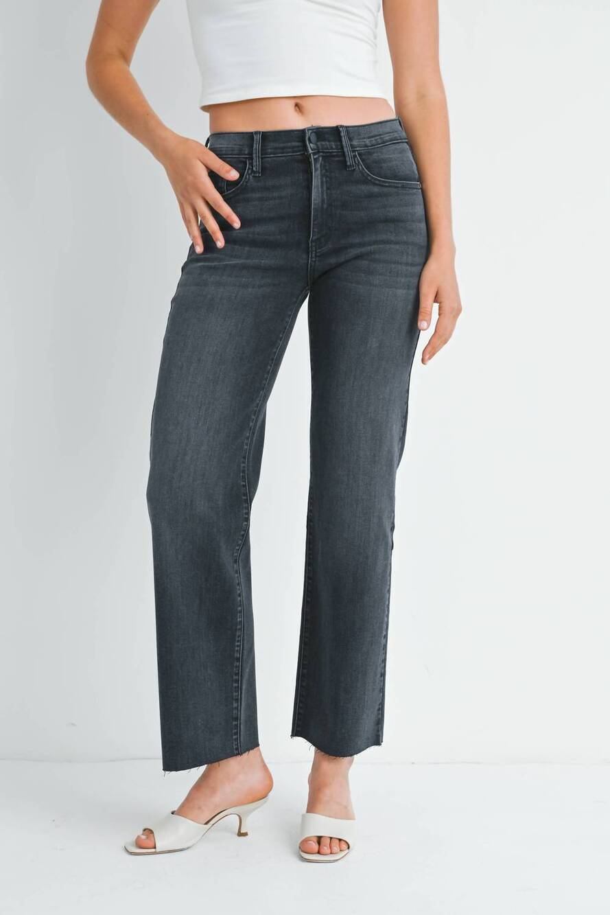 NEW JUST BLACK DENIM slim palazzo with scissor cut jean in washed grey